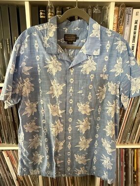 Pendleton Light Blue Short-Sleeve Floral Camp Shirt